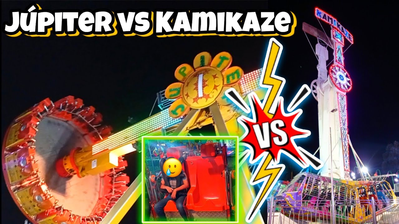JUEGO MECÁNICO KAMIKAZE VS JUEGO MECÁNICO JÚPITER CUÁL ES MÁS DIVERTIDO ? #feria #juegosmecanicos