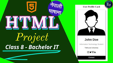 HTML Project For Beginners  | Master HTML: The Best Course for Web Development in Nepali Language.