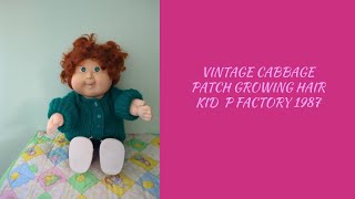 Adult Doll Collector Vintage Cabbage Patch Growing Hair Kid P Factory 1987