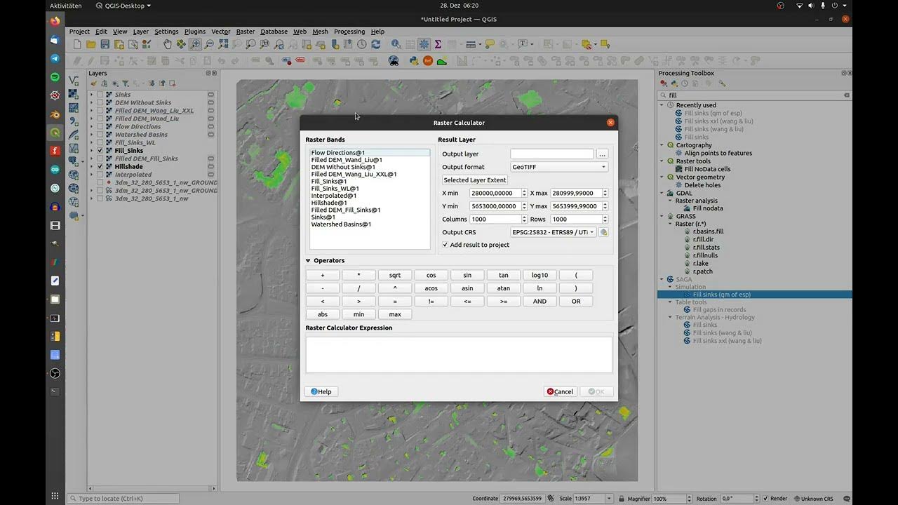 15 QGIS How to fill up sinks in your DEM Layer YouTube