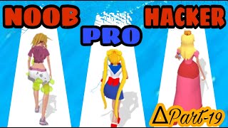 NOOB vs PRO vs HACKER in Makeover Run - MAX LEVEL in Makeover Run Game (iOS, Android) Gameplay screenshot 1