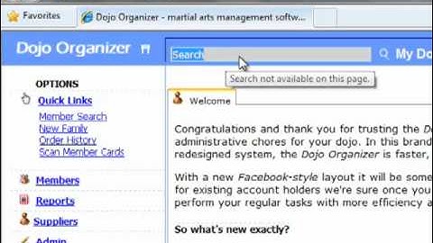 Dojo Organizer - Video Tutorial - System Overview