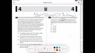 SAT 10 Section 4 Problem 12_ Applied Percent (Solve for Original)