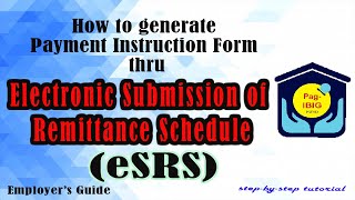 PAG IBIG Electronic Submission of Remittance Schedule (eSRS) | How to generate Remittance List | PIF screenshot 1