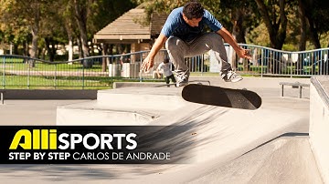 How to Nollie Backside 180, Carlos De Andrade, Alli Sports Skateboard Step By Step Trick Tips