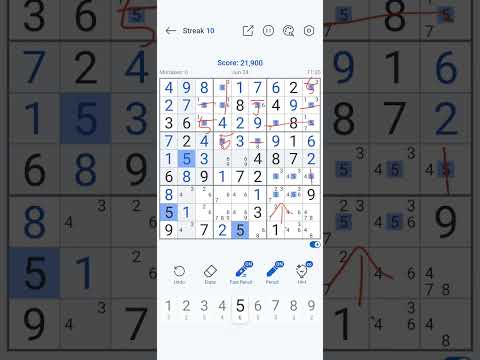 詳細講解 數獨每日挑戰 daily challenge Jun 24 2025 (Trial and error to the end)