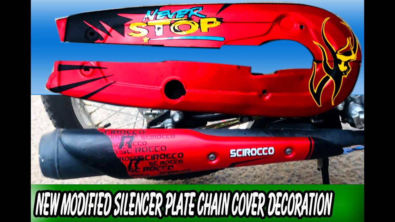 new modified chain cover / bike silencer plate best 2021 decoration