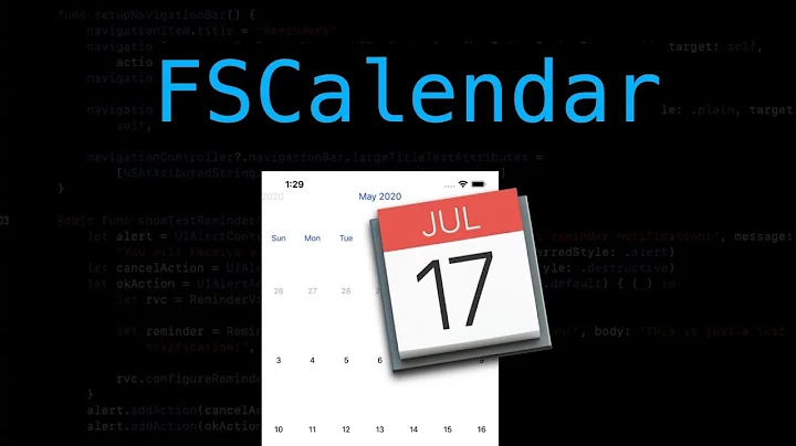 How to integrate a calendar in your app | FSCalendar | Xcode 11, Swift 5