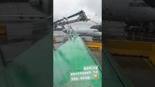 CRJ-700 Wing Deicing. #Chicago #ohareairport #american #americaneagle #crj700