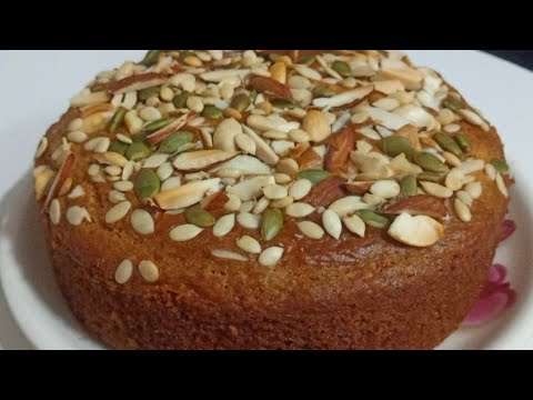 EGGLESS SPONGE VANILLA CAKE RECIPE/Soft & Sponge Nuts & Seeds Cake Without Butter & Condensed Milk