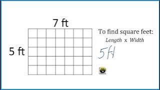 How many square feet are in a 5ft by 7ft area?