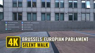 [4K] Brussels European Parliament - Parc Léopold Silent Walk, Belgium