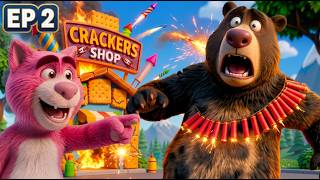 🎇Crazy Cracker Blast! 💥🐻 Bear Bonduu & Buuzzi 😂 Funny 3D Cartoon for kids