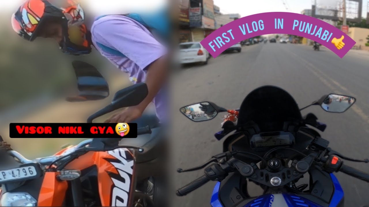 First vlog in Punjabi 😅 Sunday Ride pe simon ka visor nikl gya 😂 YouTube