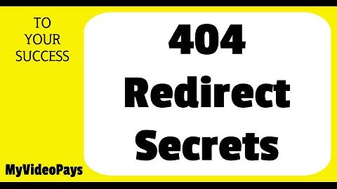 How to setup a 404 redirect web page and make money
