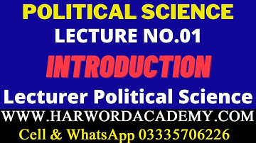 Lecture No.01-Introduction to Political Science || Lecturer Political Science Online Preparation