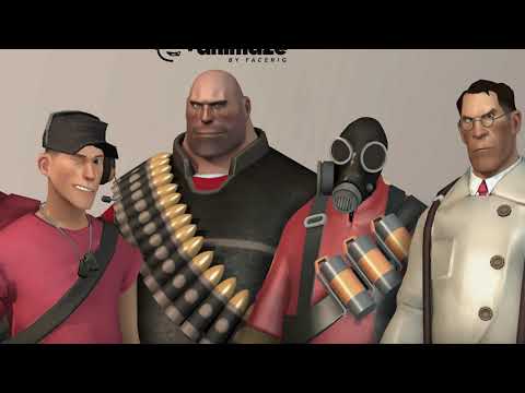 Animaze presents Team Fortress 2 avatars Scout, Heavy, the Medic, Soldier, Pyro
