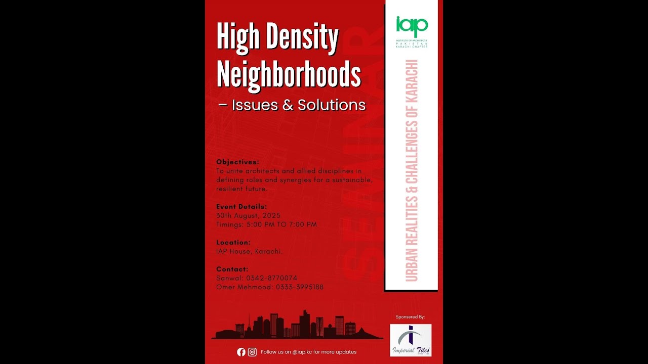 High Density Neighbourhood Issues & Solutions (August 30, 2025 at IAP House)