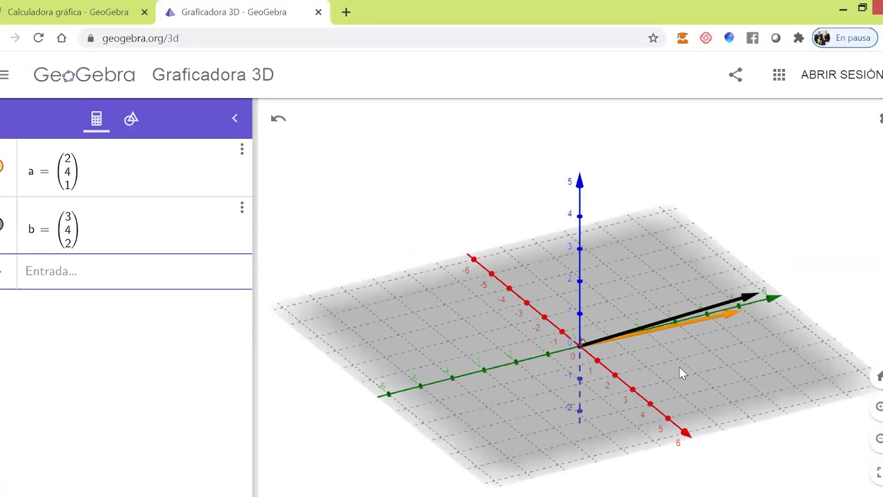 Vectores en Geogebra - YouTube