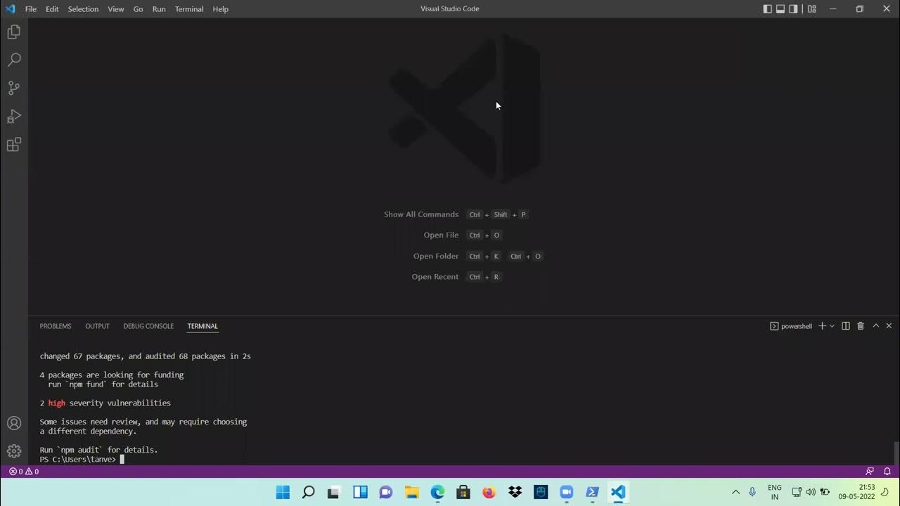 visual studio code,node js and react js installation with project