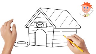 How To Draw A Dog House Easy Drawings