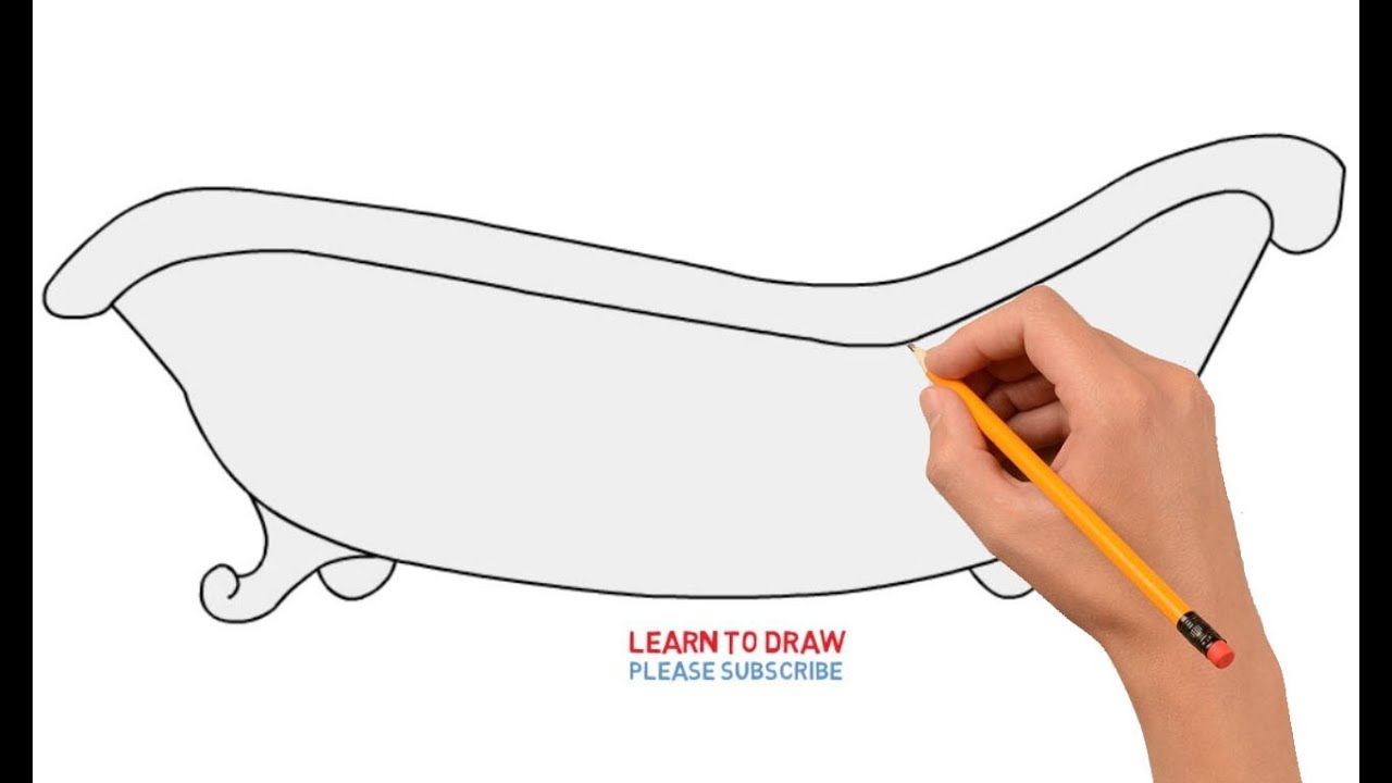 How To Draw A Bathtub Step By Step Easy