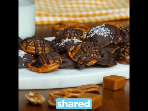 Salted Caramel Pretzel Pecan Bites