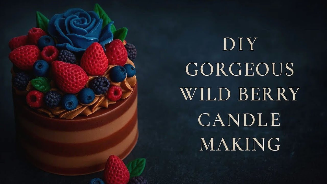 “DIY Wild Berry Cake Candle 🍓🫐 | Whipped Wax & Layered Pillar Candle Tutorial”