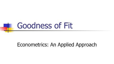 5.7 Goodness of fit in a bivariate regression model