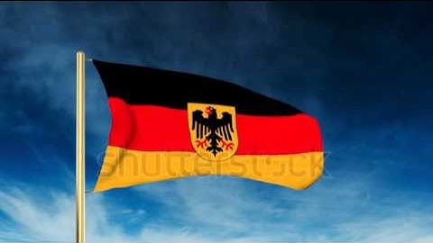 Germany With Eagle flag slider style. Waving in the win with cloud background animation Stock video