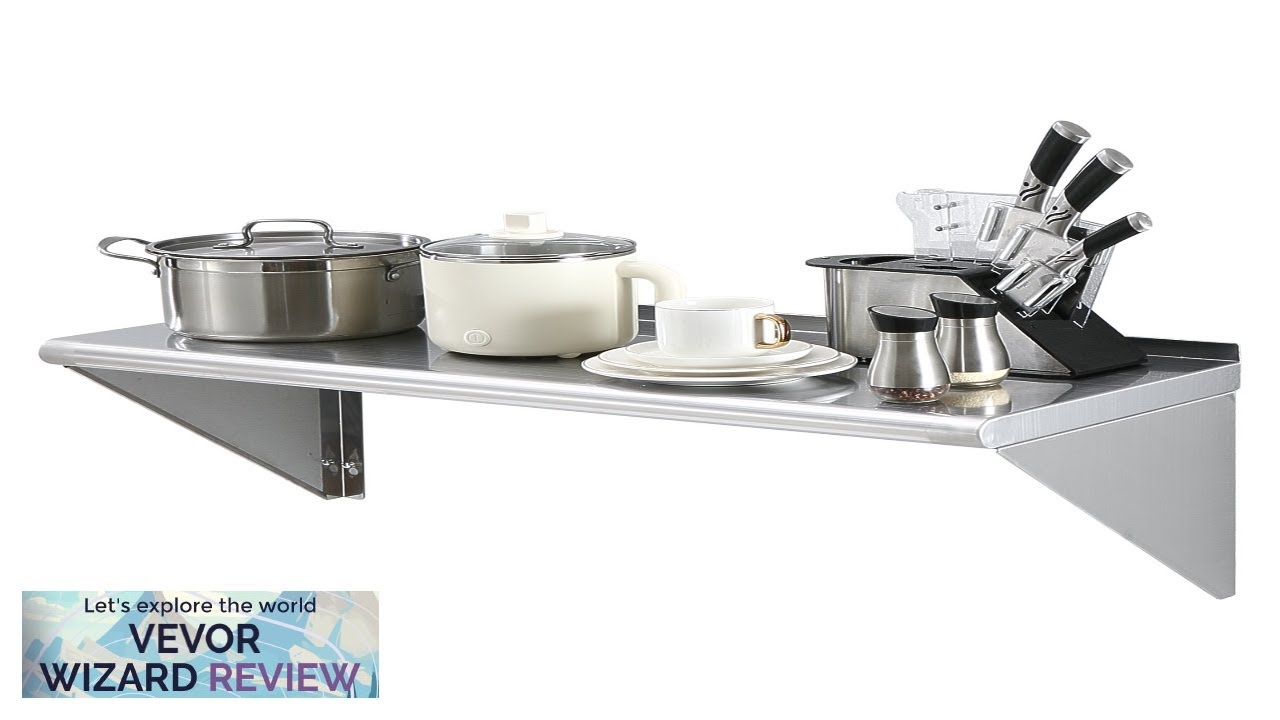 VEVOR 14" x 36" Stainless Steel Shelf Wall Mounted Floating Shelving Review