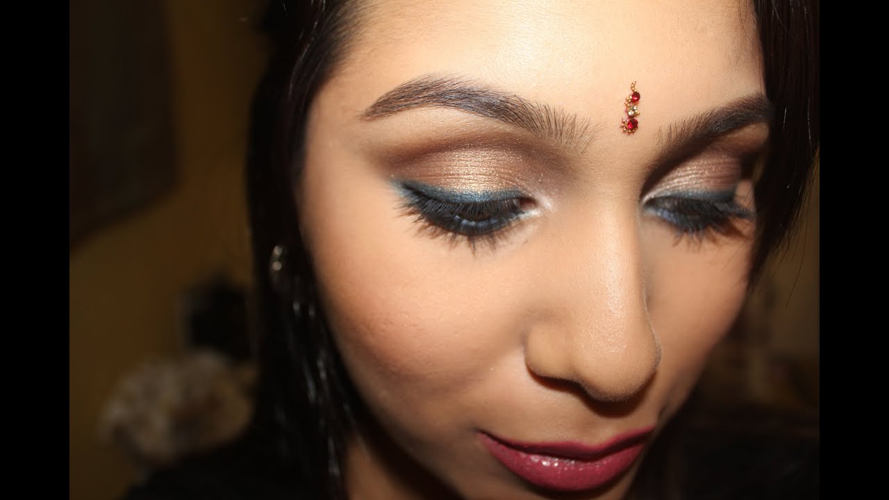 EASY Indian Traditional Makeup For Indian Girls For Weddings Blue