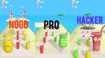 Juices 🥤 Run 3D NOOB Vs PRO Vs HACKER #juicerun #gaming #viral #youtube