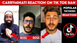 Carryminati reaction on tik tok ban in india popular tiktokers tiktok