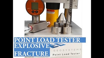Explosive fracturing of resin core in  a Point Load Tester PLT-10