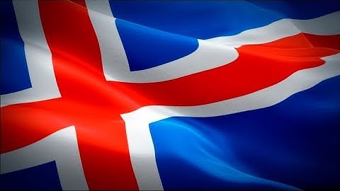 Iceland Flag Wave Loop waving in wind. Realistic Icelandic Flag background