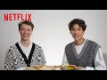 Young royals omar rudberg  edvin ryding eat nyc foods for the first time  netflix