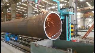 Rolling bed type intersecting line large diameter pipe cutting machine