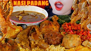 PENUH KALORI🤤 ! ASMR NASI PADANG LENGKAP GULAI TUNJANG,GULAI CINCANG,RENDANG,AYAM,BAUNG,PERKEDEL💥