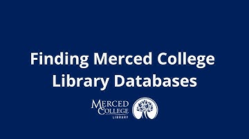 Finding Merced College Library Databases