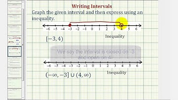 Intervals: Given Interval Notation, Graph the Interval and State as an Inequality
