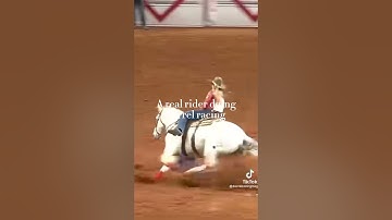 A real rider vs a “real” rider barrel racing. #barrelracing #horse #western #shorts #equestrain