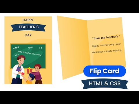 Teacher's Day Flip Design Card using Html and CSS | Web Beginner Project | 100 days Video #1