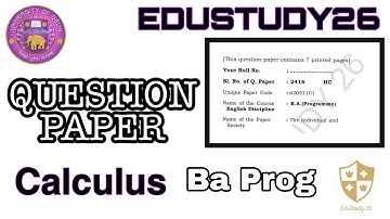 Calculus | Question Paper | BA prog | semester 1 | Mathematics | Delhi University