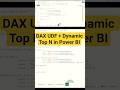 DAX UDF and Dynamic TopN in Power BI #powerbi #powerbitutorial #datavisualization #udf #dataanalysis