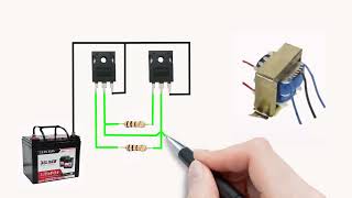 Simple inverter 12v dc to 220V ac circuit | easy to make