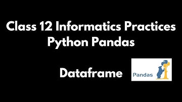 Class 12 Informatics Practices - Python Pandas DataFrame
