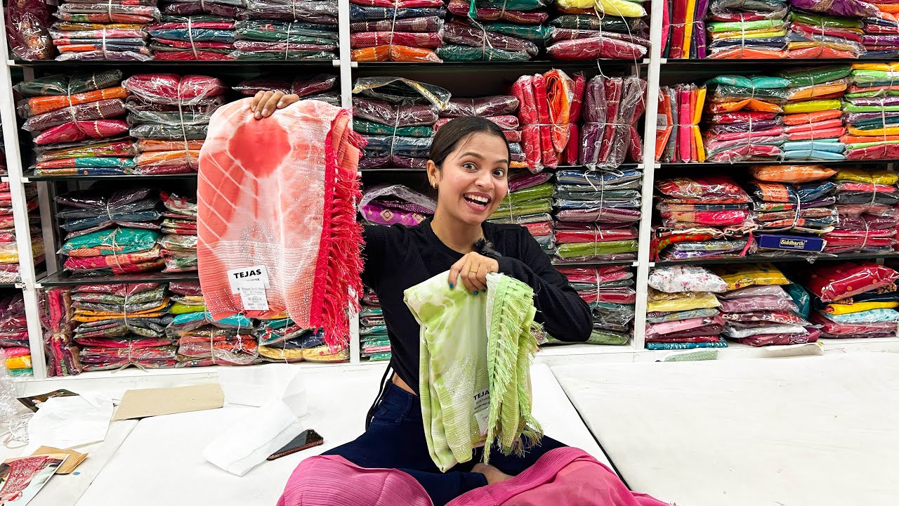 कल्याण मार्केटमध्ये प्रिंटेड साड्यांचे नवीन कलेक्शन ₹२०० पासून सुरू आहे | Shagun Textile Market