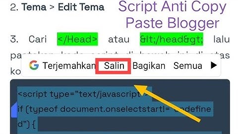 CARA MEMASANG SCRIPT ANTI COPY PASTE PADA BLOG