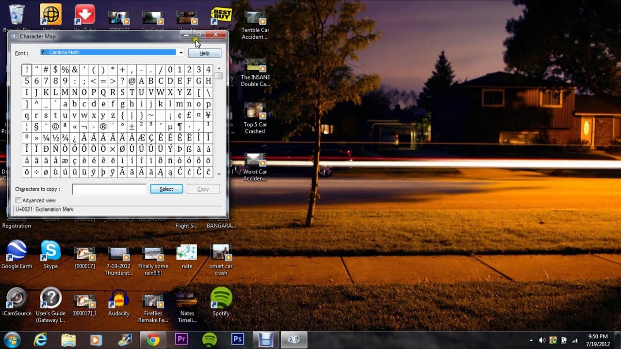 How To Find And Use Any Character Or Symbol On Your Windows 7 Pc Youtube